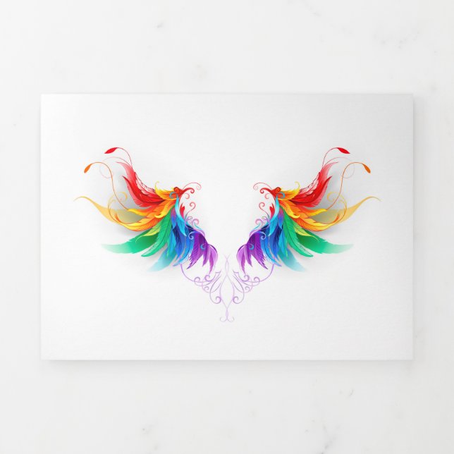 Tarjeta Tríptica Alas del arco iris fluidas (Foto de portada)