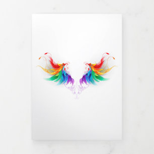Tarjeta Tríptica Alas del arco iris fluidas