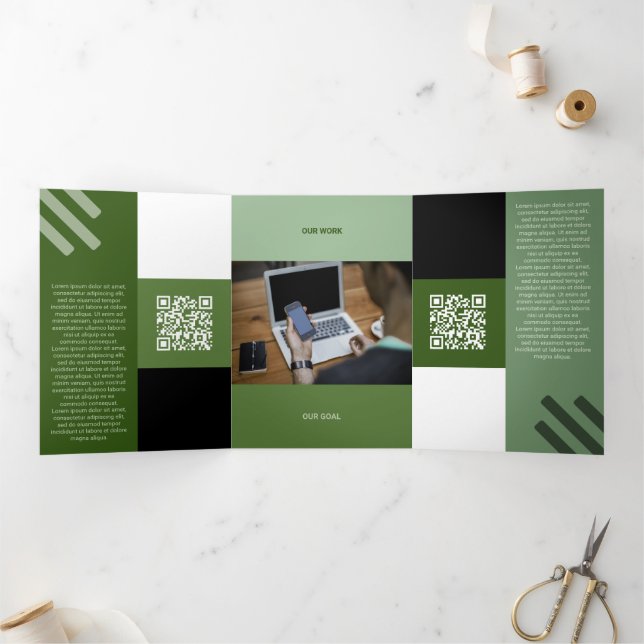 Tarjeta Tríptica Amar los códigos Qr al cuadrado verde (Interior)