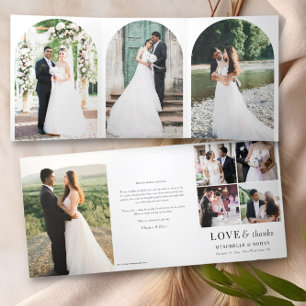 Tarjeta Tríptica Arco de agradecimiento de boda Foto