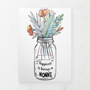 Tarjeta Tríptica Arte de esposa La felicidad es ser una Nonni