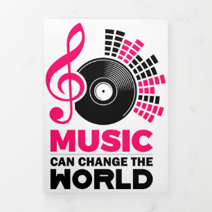 Tarjeta Tríptica Arte Musical La Música Puede Cambiar El Mundo