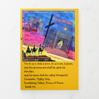 Tarjeta Tríptica Artsy Trifold Letter Fold Christmas card