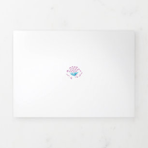 Tarjeta Tríptica Azul de flor de maíz claro, Megenta cielo, Girona