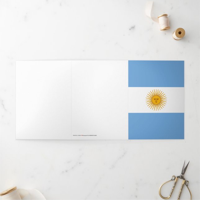 Tarjeta Tríptica Bandera de Argentina (Exterior)