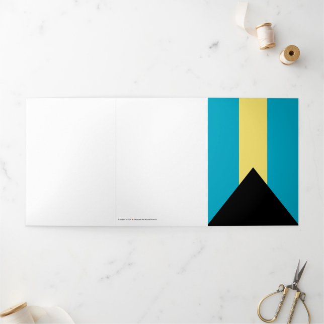 Tarjeta Tríptica Bandera de Bahamas (Exterior)