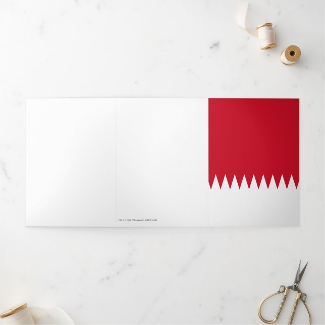 Tarjeta Tríptica Bandera de Bahréin (Exterior)