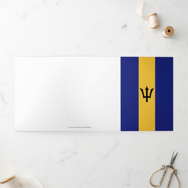 Tarjeta Tríptica Bandera de Barbados (Exterior)