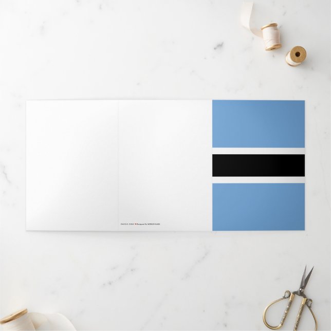 Tarjeta Tríptica Bandera de Botsuana (Exterior)