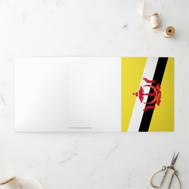 Tarjeta Tríptica Bandera de Brunei (Exterior)