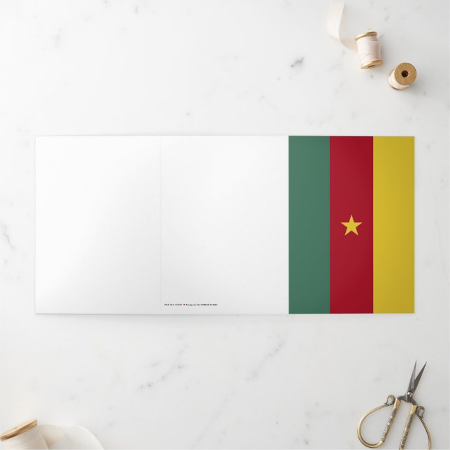 Tarjeta Tríptica Bandera de Camerún (Exterior)