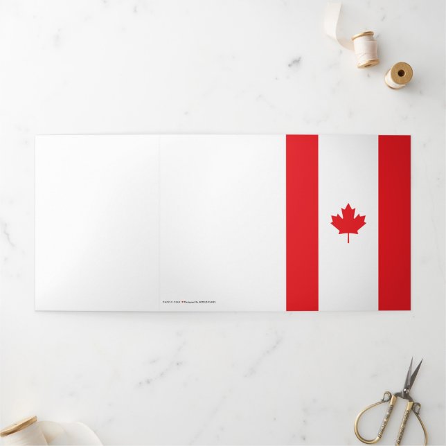 Tarjeta Tríptica Bandera de Canadá (Exterior)