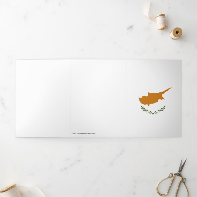 Tarjeta Tríptica Bandera de Chipre (Exterior)