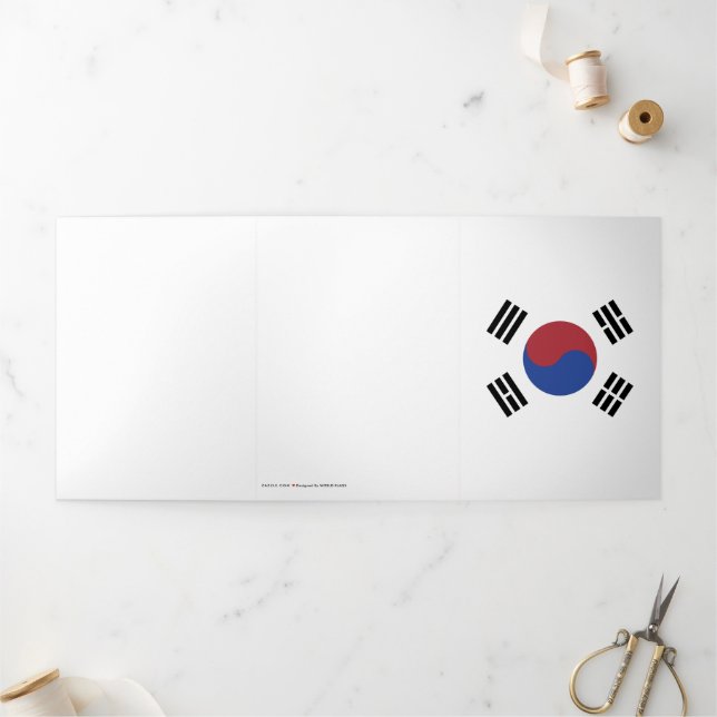 Tarjeta Tríptica Bandera de Corea del Sur (Exterior)