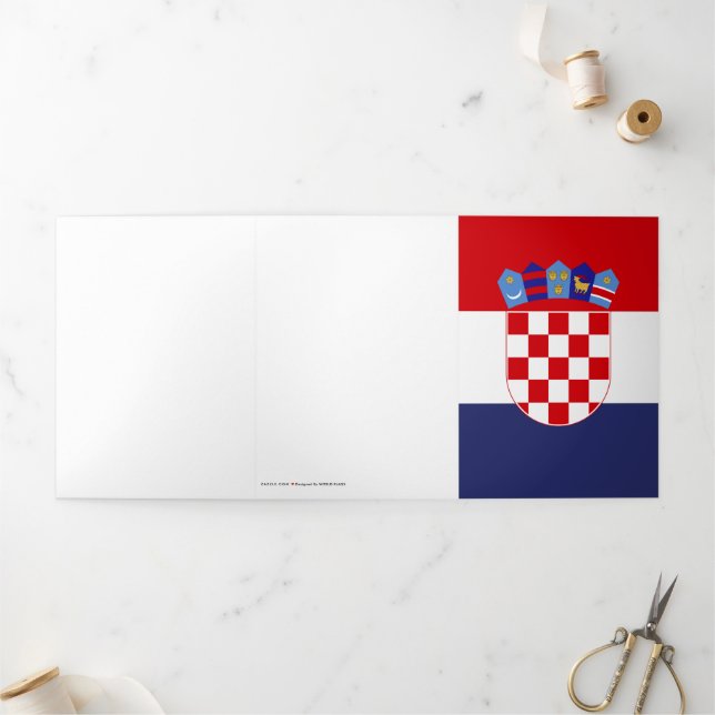 Tarjeta Tríptica Bandera de Croacia (Exterior)