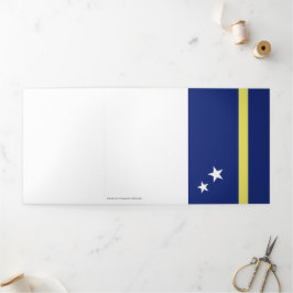 Tarjeta Tríptica Bandera de Curazao