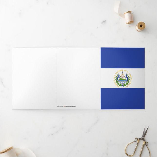 Tarjeta Tríptica Bandera de El Salvador (Exterior)