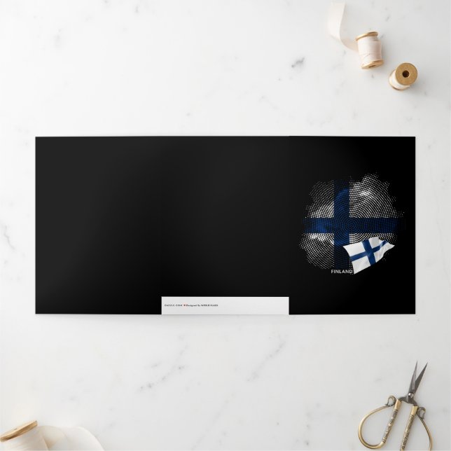 Tarjeta Tríptica bandera de Finlandia (Exterior)