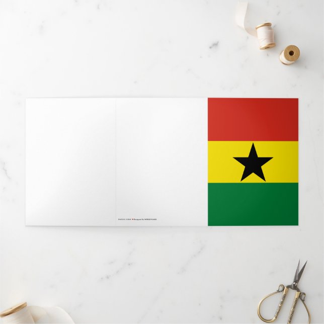 Tarjeta Tríptica Bandera de Ghana (Exterior)