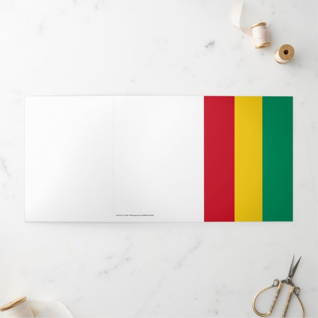 Tarjeta Tríptica Bandera de Guinea (Exterior)