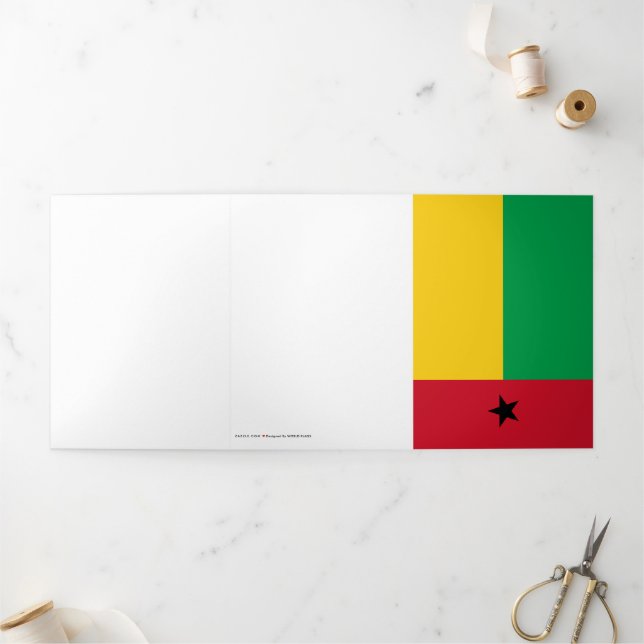 Tarjeta Tríptica Bandera de Guinea-Bissau (Exterior)