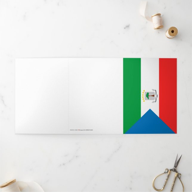 Tarjeta Tríptica Bandera de Guinea Ecuatorial (Exterior)