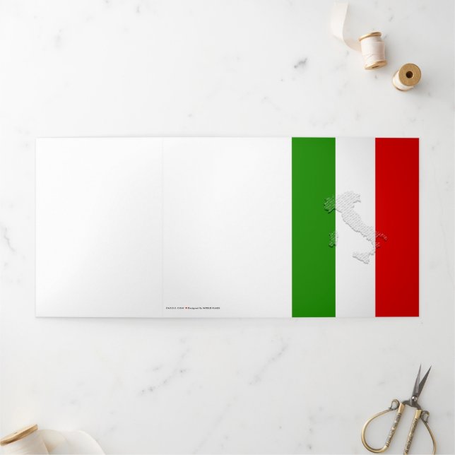 Tarjeta Tríptica Bandera de Italia (Exterior)