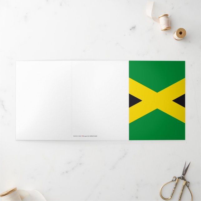 Tarjeta Tríptica Bandera de Jamaica (Exterior)