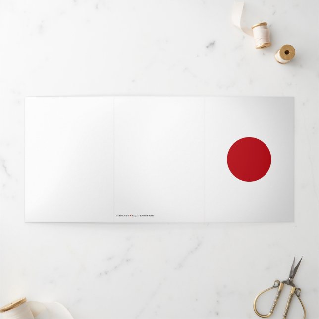 Tarjeta Tríptica Bandera de Japón (Exterior)