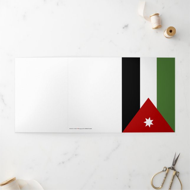 Tarjeta Tríptica Bandera de Jordania (Exterior)