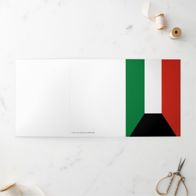 Tarjeta Tríptica Bandera de Kuwait (Exterior)