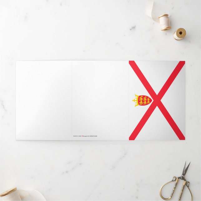 Tarjeta Tríptica Bandera de la Isla de Jersey (Exterior)