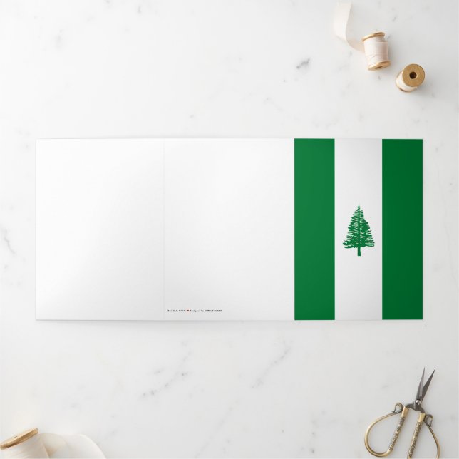 Tarjeta Tríptica Bandera de la isla Norfolk (Exterior)