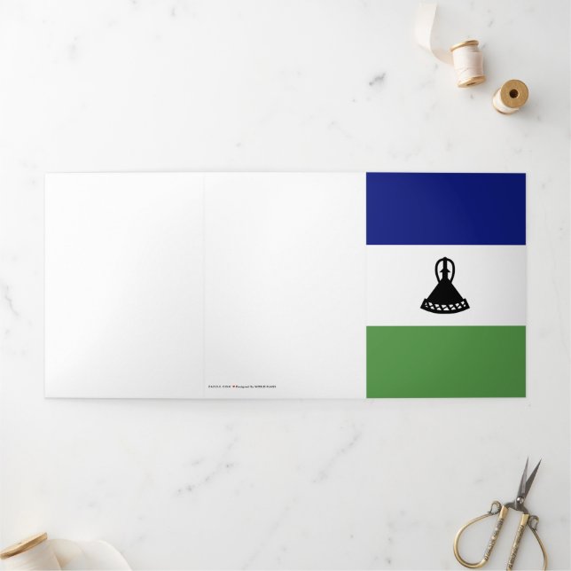 Tarjeta Tríptica Bandera de Lesoto (Exterior)