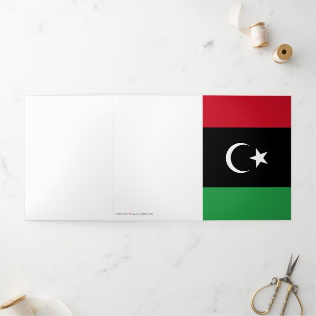 Tarjeta Tríptica Bandera de Libia (Exterior)