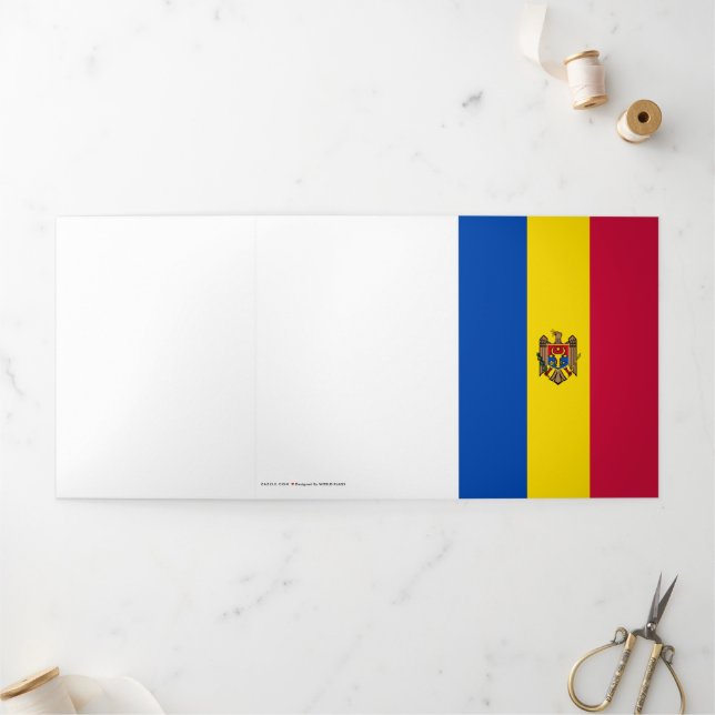 Tarjeta Tríptica Bandera de Moldavia (Exterior)