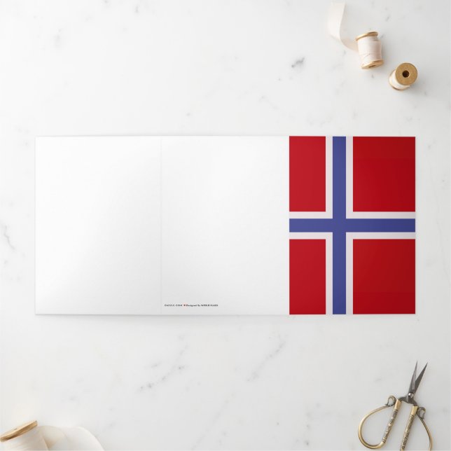 Tarjeta Tríptica Bandera de Noruega (Exterior)