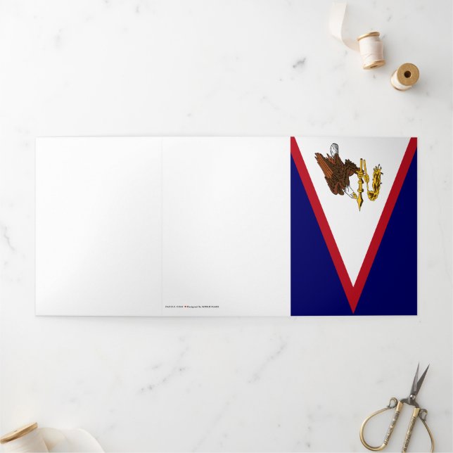 Tarjeta Tríptica Bandera de Samoa Americana (Exterior)