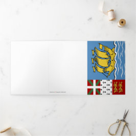 Tarjeta Tríptica Bandera de San Pedro y Miquelón