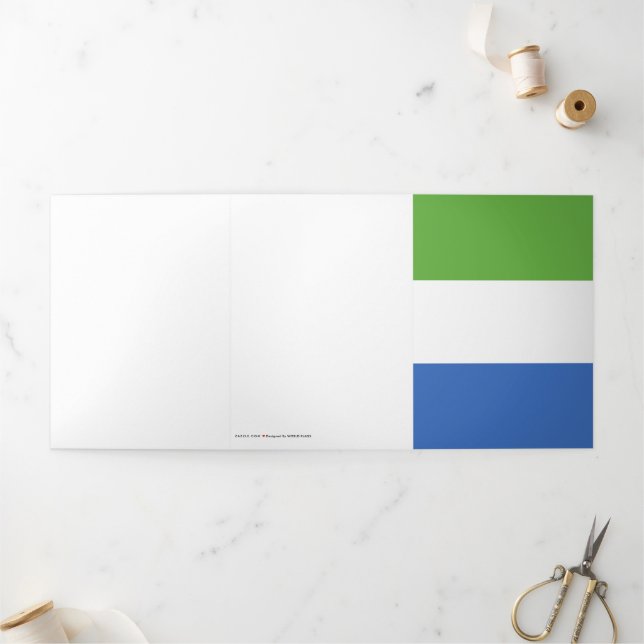 Tarjeta Tríptica Bandera de Sierra Leona (Exterior)