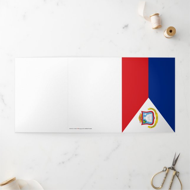 Tarjeta Tríptica Bandera de Sint Maarten (Exterior)
