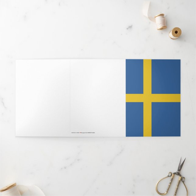 Tarjeta Tríptica Bandera de Suecia (Exterior)