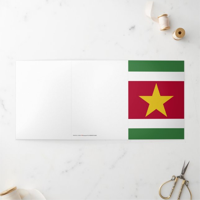 Tarjeta Tríptica Bandera de Surinam (Exterior)