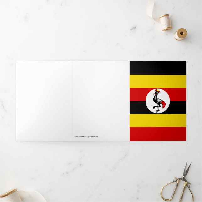 Tarjeta Tríptica bandera de Uganda (Exterior)