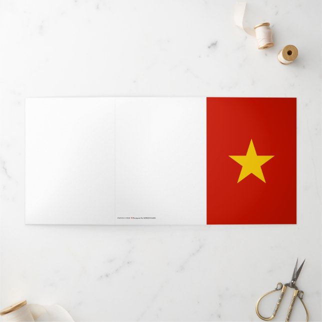 Tarjeta Tríptica Bandera de Vietnam (Exterior)