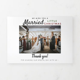 Tarjeta Tríptica Boda de vacaciones Gracias Triple Carta Doble Tarj