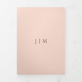 Tarjeta Tríptica Boda formal moderno Minimalista rosa Rubor Pink So