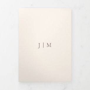 Tarjeta Tríptica Boda moderna formal de chocolate marrón