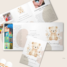 Boho Bear Watercolor Babysitter Service