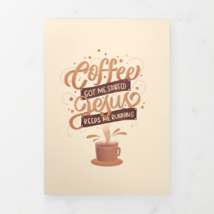 Tarjeta Tríptica Café Amante Y Jesús